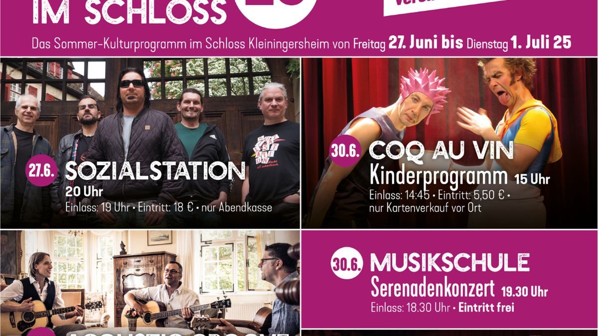 „Kultur im Schloss“: Sommerabende im historischen Ambiente