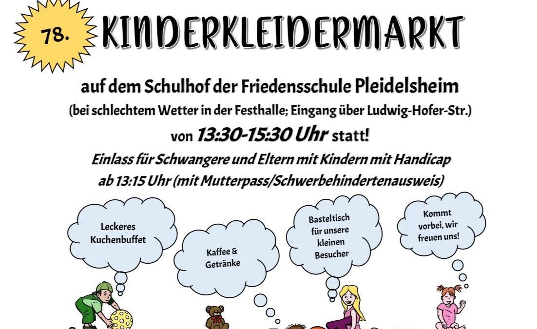 Kinderkleidermarkt der Krabbelstube Pleidelsheim findet zum 78. Mal statt